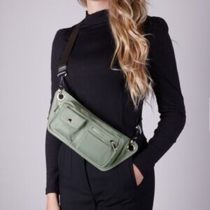 NWT Hvisk Crossbody Belt Bag Brillay Nylon green